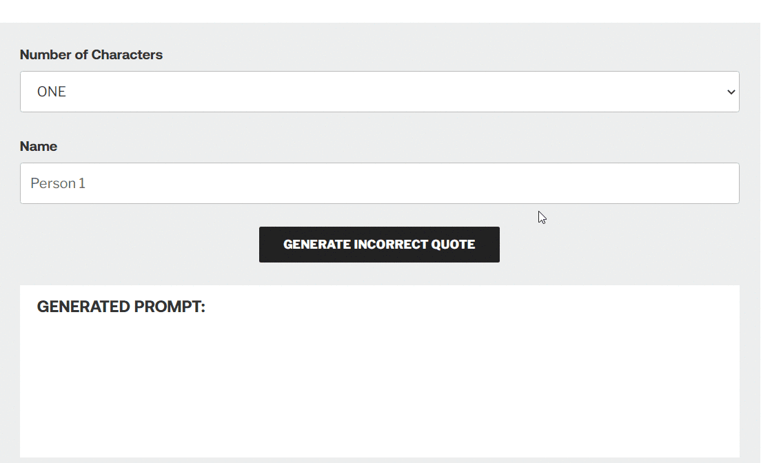 Incorrect Quotes Generator